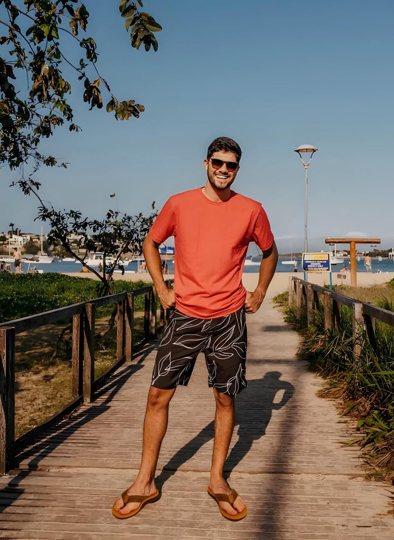 KuaiLu Men's Leather Flip Flops Arch Support Summer Beach Pool Water Thong Sandals Waterproof Rubber Walking Shoes Slip on Orthotic Casual Sport Cushioned Wide Slides Shower Slippers Khaki Size 8.5 - Image 2